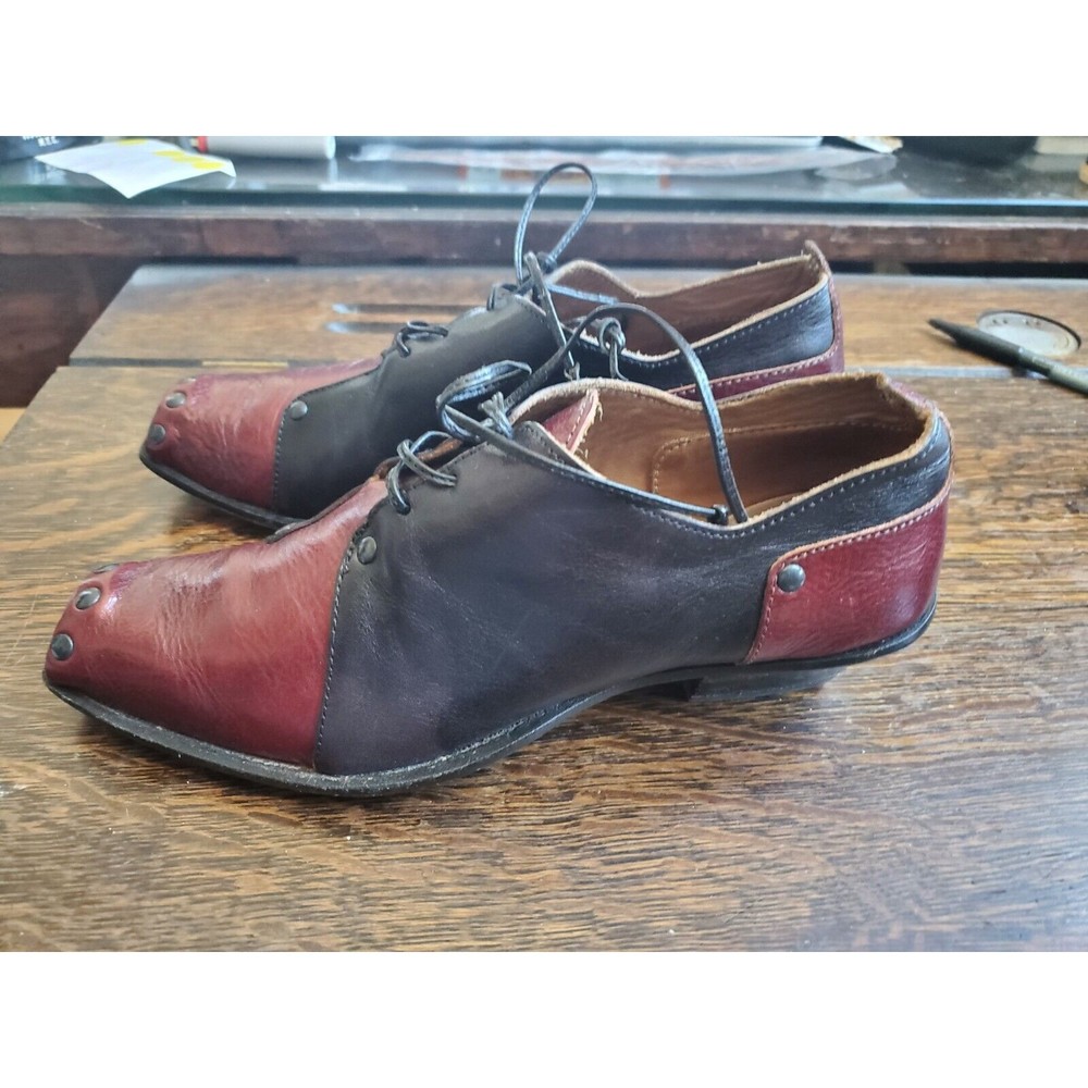 Cydwoq Hand Made Vintage USA Black & Red Lace-up Derby Shoes Size 36 - Picture 13 of 15